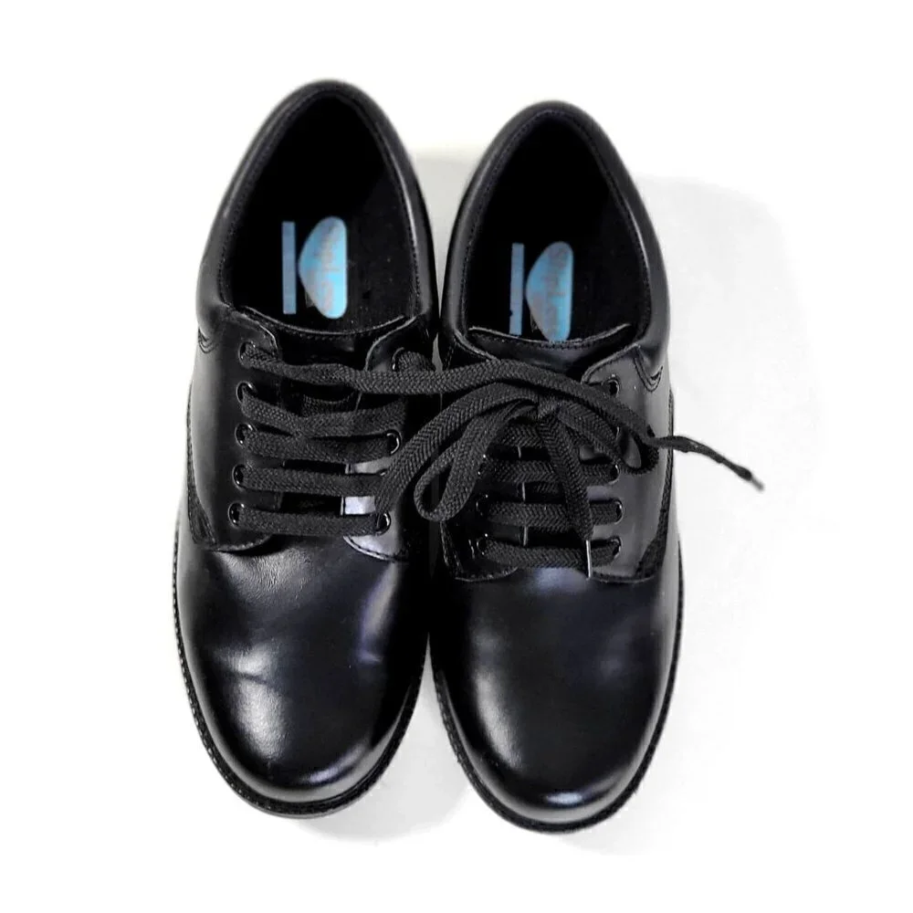 SlipLess Shoes Men Work Shoes Leather Black Size 7.5